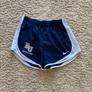 Nike Women's Dark Blue and White Bethel University Track and Field Shorts